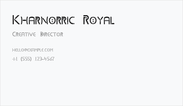 Kharnorric Royal Business Card