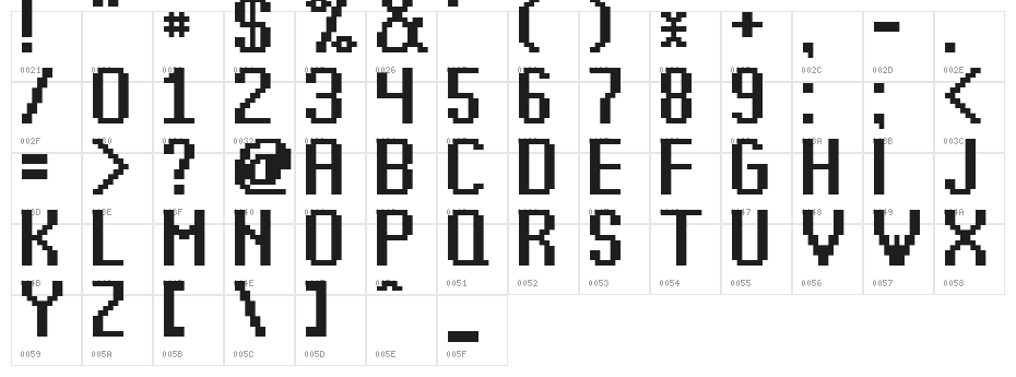 Kharon4a Bold Character Map