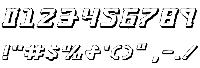 Khazad-Dum 3D Expanded Italic Font OTHER CHARS
