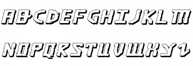 Khazad-Dum 3D Expanded Italic 字体 大写