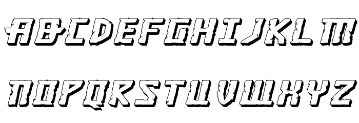 Khazad-Dum 3D Expanded Italic Font LOWERCASE