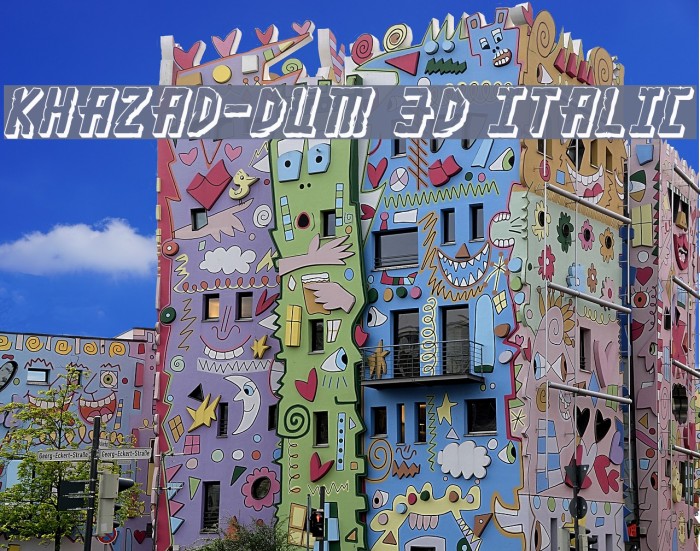 Khazad-Dum 3D Italic Font examples
