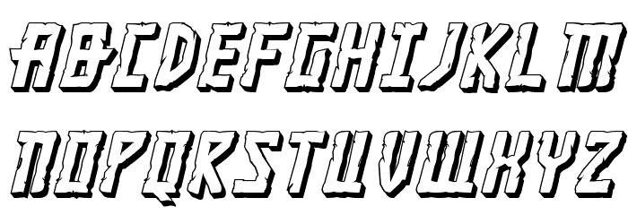 Khazad-Dum 3D Italic Font LOWERCASE