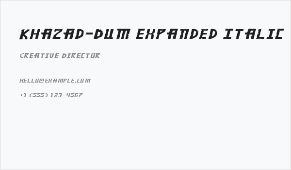 Khazad-Dum Expanded Italic Business Card