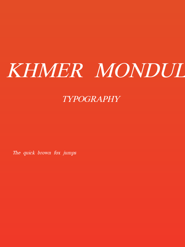 Khmer Mondulkiri Italic Poster