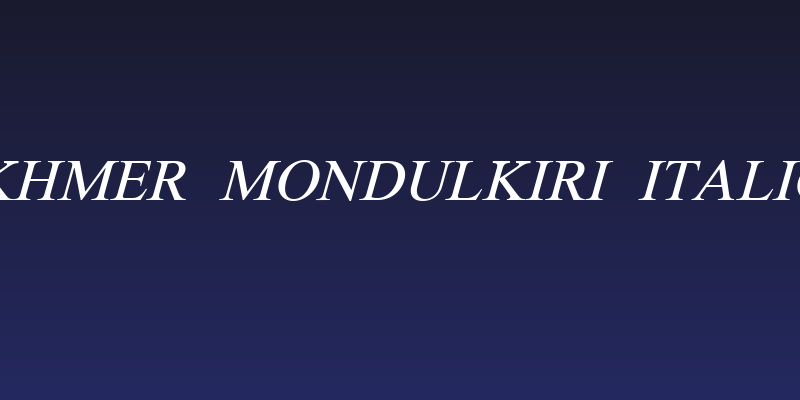 Khmer Mondulkiri Italic Social Header