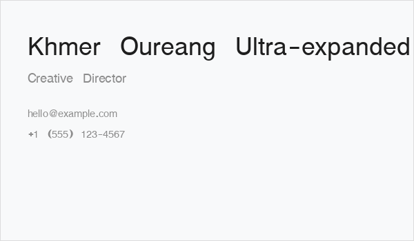 Khmer Oureang Ultra-expanded UltraBlack Business Card