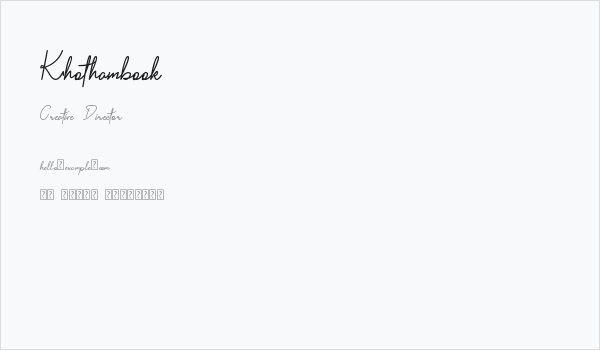 Khothambook Business Card
