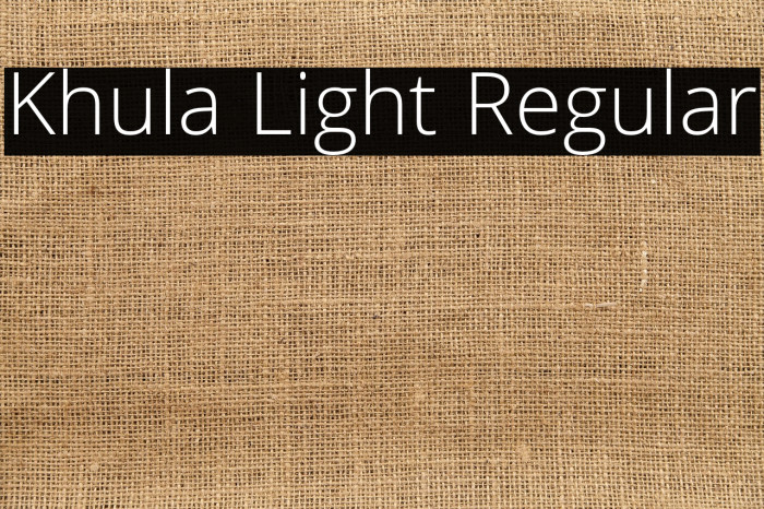 Khula Light Regular Example 2