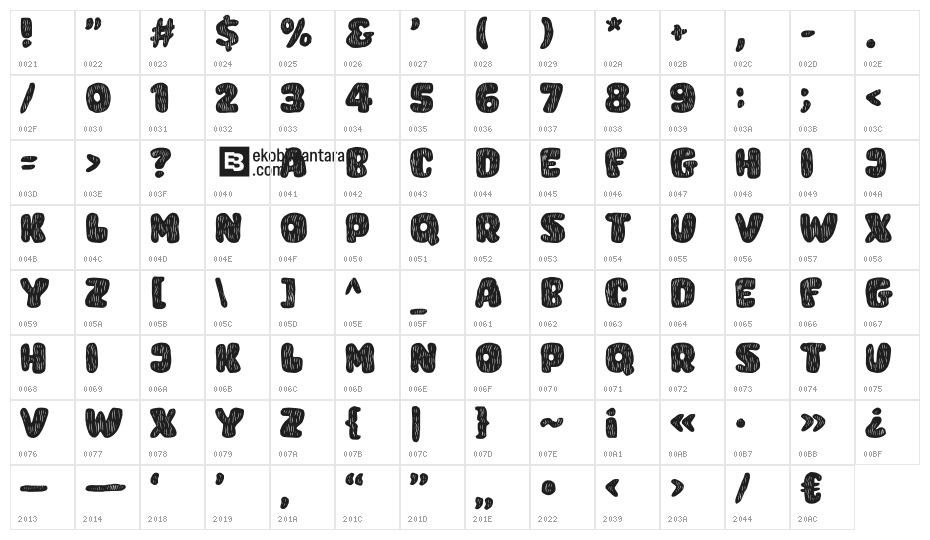 KIDAZOO Character Map