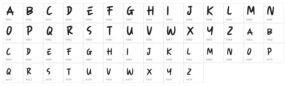 KIDEPARK Character Map