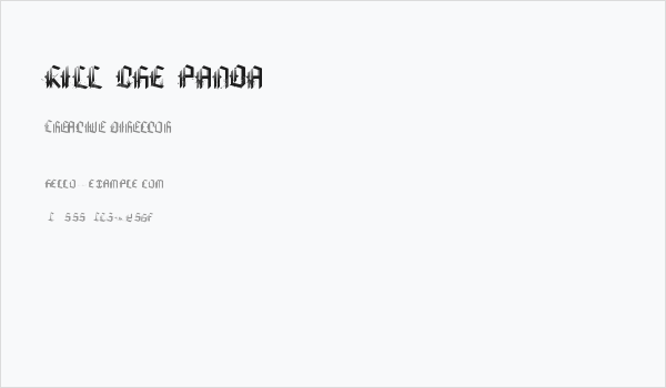 KILL THE PANDA Business Card