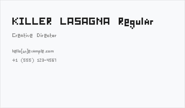 KILLER LASAGNA Regular Business Card