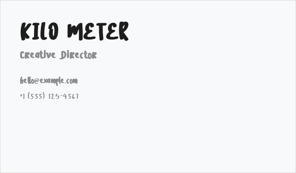 KILO METER Business Card