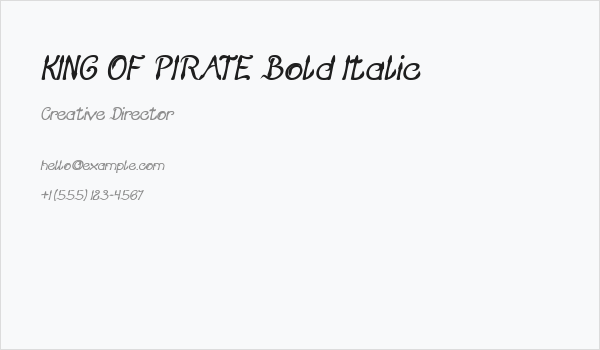 KING OF PIRATE Bold Italic Business Card