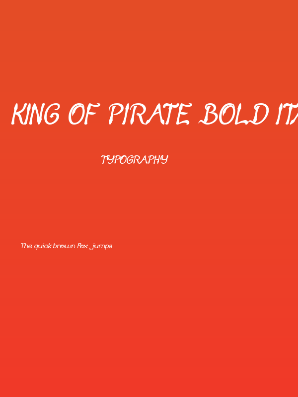 KING OF PIRATE Bold Italic Poster