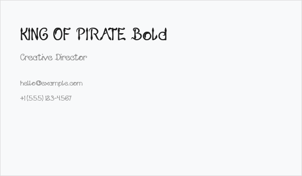 KING OF PIRATE Bold Business Card