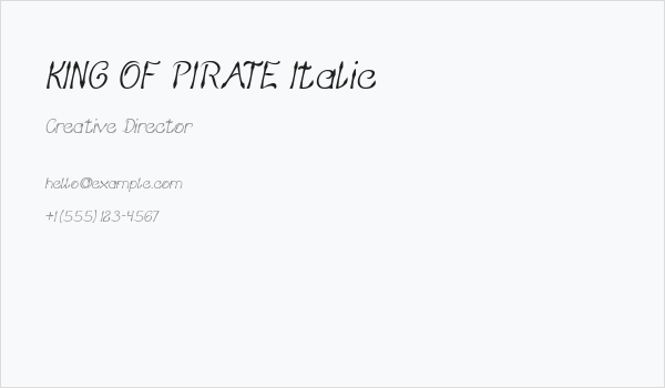 KING OF PIRATE Italic Business Card