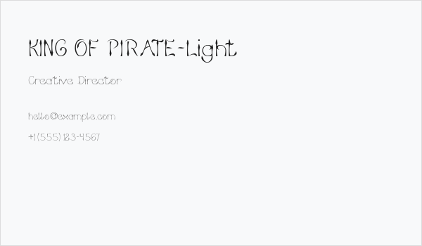 KING OF PIRATE-Light Business Card
