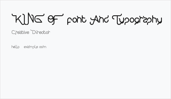 KING OF font And Typography Business Card