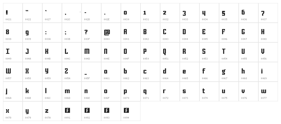 KING SANS Regular Character Map