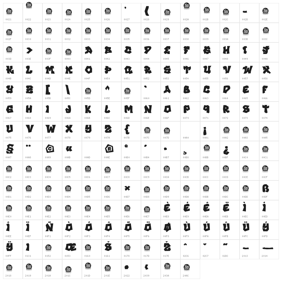 KINGER BOLD PERSONAL USE Character Map