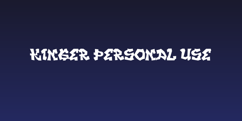 KINGER PERSONAL USE Social Header