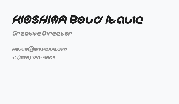 KIOSHIMA Bold Italic Business Card