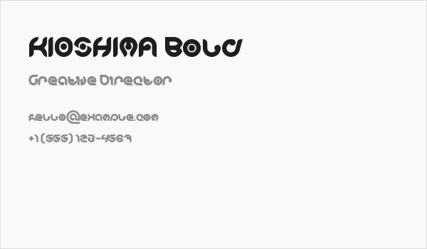 KIOSHIMA Bold Business Card