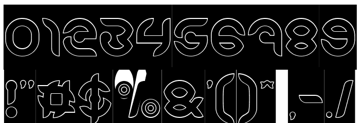 KIOSHIMA-Outlined-Inverse Font OTHER CHARS