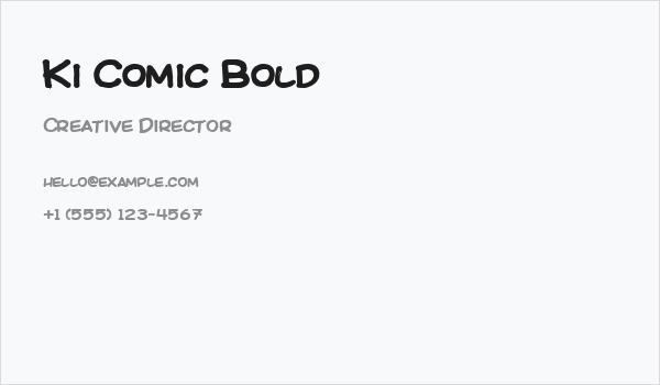 Ki Comic Bold Business Card