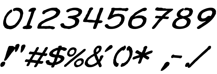 Ki Comic Italic Font OTHER CHARS