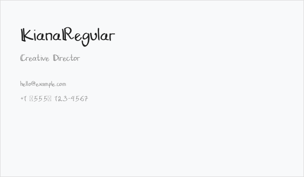 KianaRegular Business Card