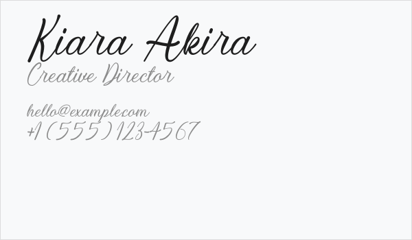 Kiara Akira Business Card