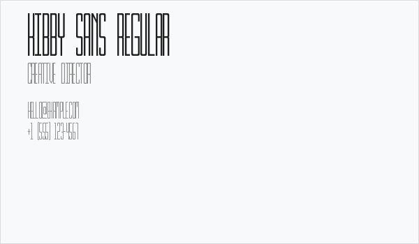 Kibby Sans Regular Business Card