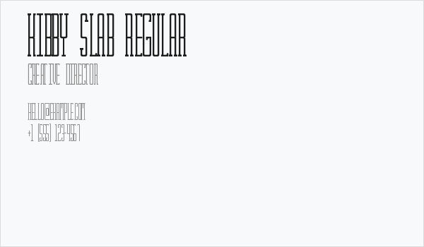 Kibby Slab Regular Business Card