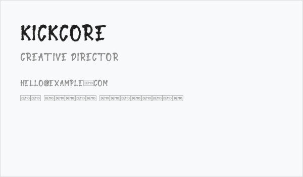 Kickcore Business Card