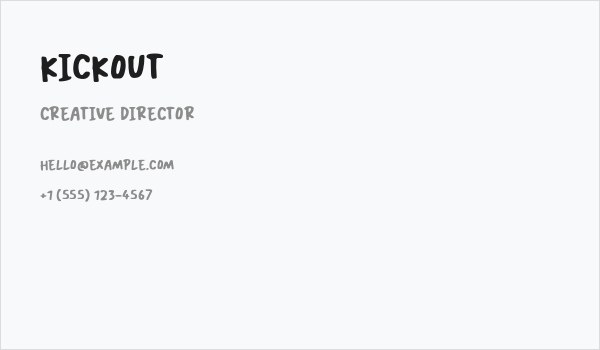 Kickout Business Card