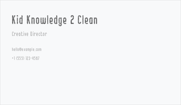 Kid Knowledge 2 Clean Business Card