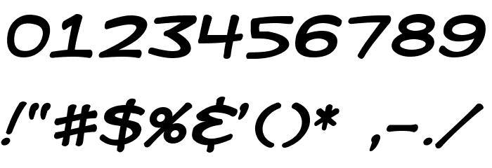 Kid Kosmic Italic Font OTHER CHARS