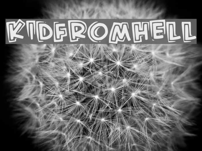 KidFromHell Font examples