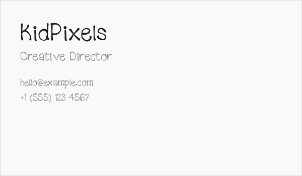 KidPixels Business Card