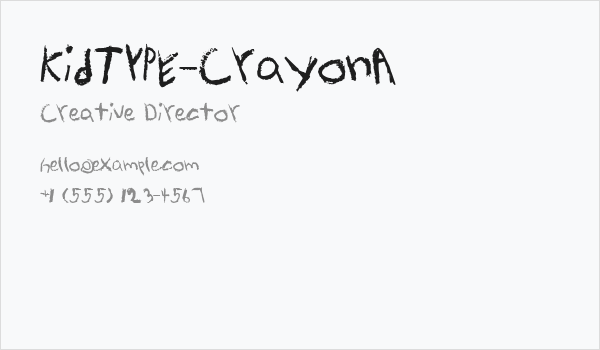 KidTYPE-CrayonA Business Card