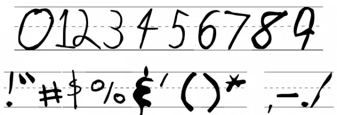 KidTYPERuled Font OTHER CHARS