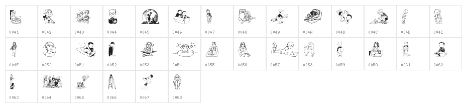 KiddieClip 1 Character Map