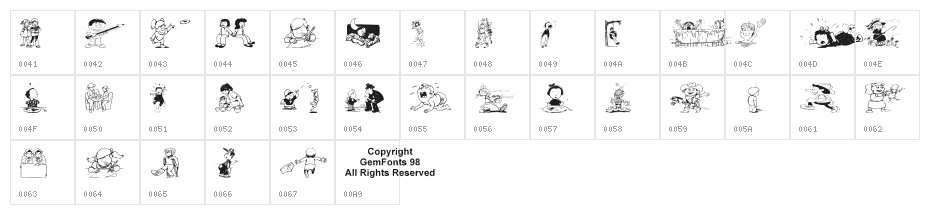 KiddieClip 2 Character Map