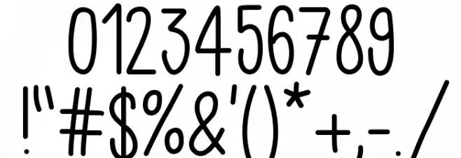 Kiddo Handwriting Medium Font OTHER CHARS