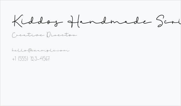 Kiddos Handmade Script Business Card