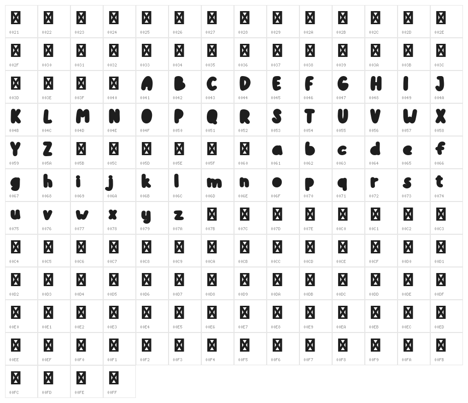 Kiddosy Free Block Character Map