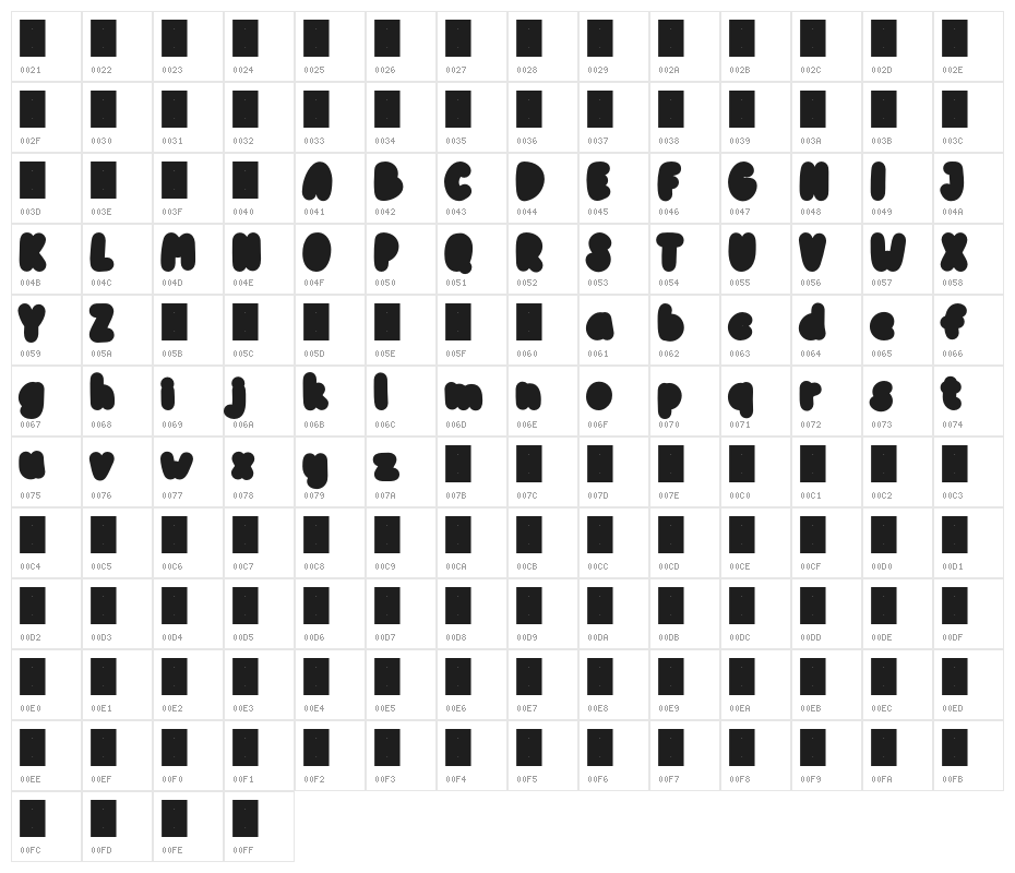 KiddosyFree-Block Character Map